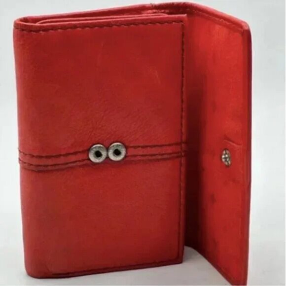 Fossil Vintage Leather Trifold Wallet Red Orange - Picture 5 of 9